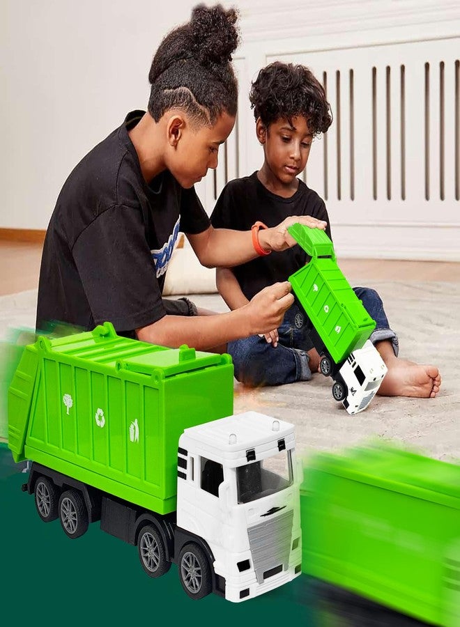 VGRASSP City Sanitation 8 Wheel Truck Toy for Kids - Friction Powered Garbage Dumper Toy Vehicle with Openable Top and Back Door - Color As Per Stock - Image 2